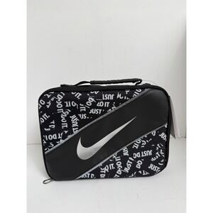 Nike Insulated Lunch Bag Unisex OS Black White Polyester Just Do It Swoosh Logo